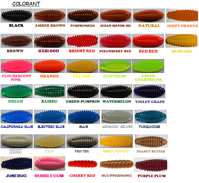 turbofish soft lures colour range